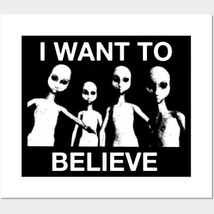 I Want To Believe... Classic Alien UFO X Tee Posters and Art